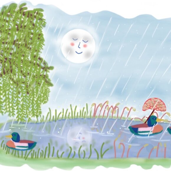 Cute ducks kids art | Original Digital Illustration | Minimalist Prints - Picture 4 of 4